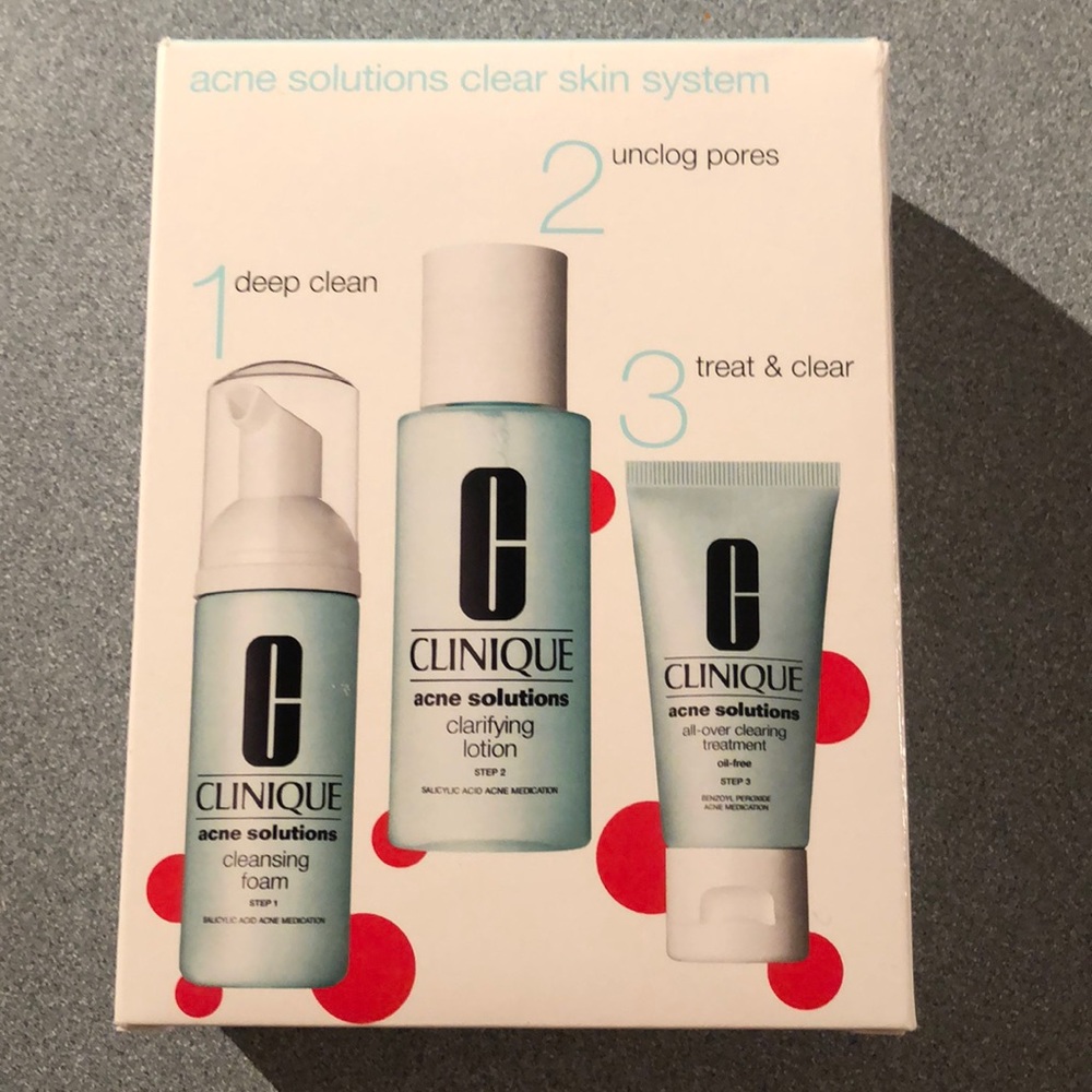 Clinique 3 step Acne Solutions skin care set